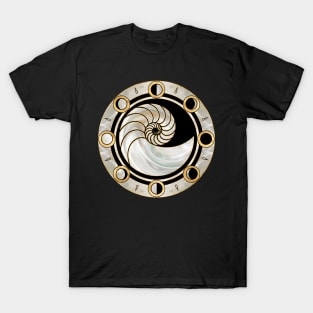 Nautilus Shell - Phases of the moon T-Shirt
